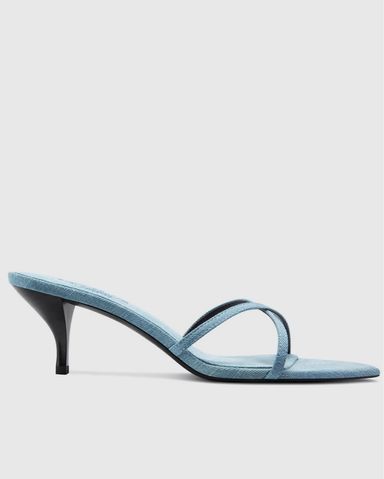 はるはる Zara Blue Denim Block Heels | Pickle