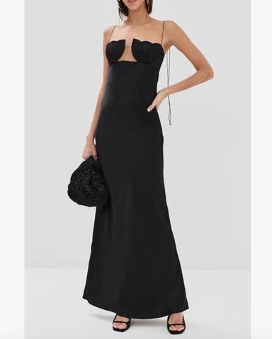 Solace London Black Krista Maxi Dress | Pickle