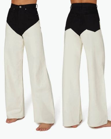 The Frankie Shop Hayla Contrast Denim | Pickle
