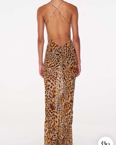 仲里依紗さん着用【Forte Forte】leopard maxi dress Wholesale Women Plus Size Leopard Tiger Printed V-Neck Off