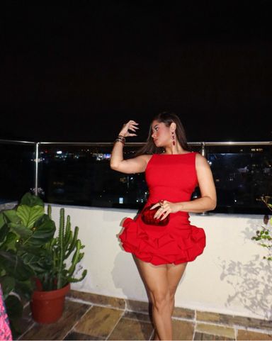 Zara Puff Hem Red Mini Dress | Pickle