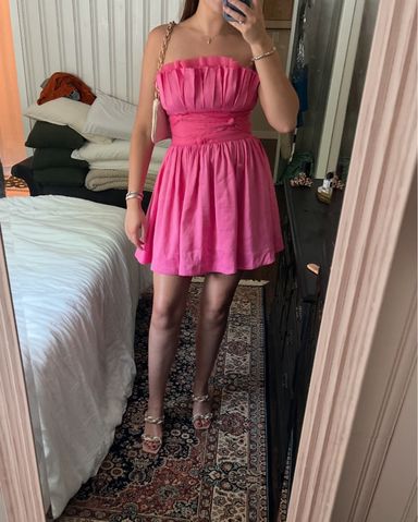 【AJE】ローズ色プリーツストリップドレスHybrid Mini Dress AJE】ローズ色プリーツストリップドレスHybrid Mini Dress