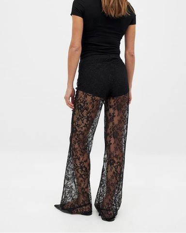 Black Lace Pants - Built In Shorts | Pickle