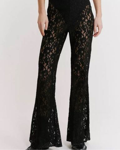 アバンチュウム Open lace up lace flare pants アバンチュウム Open lace up lace flare pants
