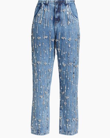 Loewe Anagram appliqued high rise jeans | Pickle