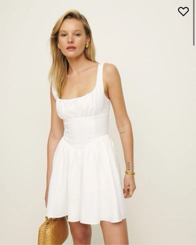 Reformation white mini dress on sale