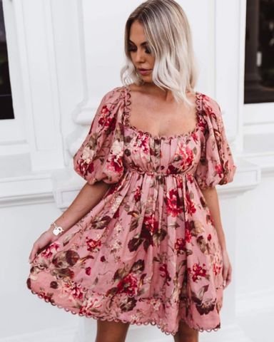 【Zimmermann】ILLUMINATE PEPLUM MINI DRESS ペプラム ミニ Zimmermann Illuminate Peplum Mini Dress | Pickle