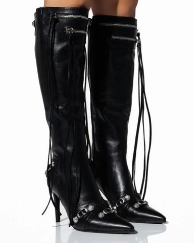 NIIHAI Nii Hai Strappy Boots in Black | REVOLVE
