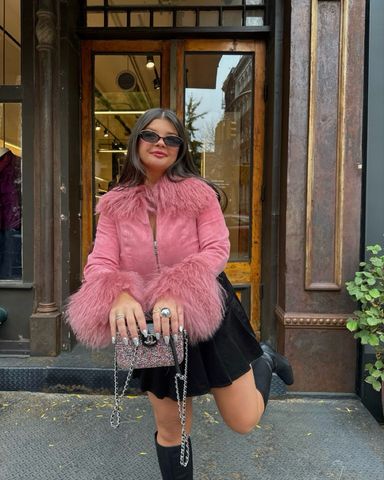★as''on★BIBI FUR JACKET / PINK★正規品/韓国送料込 Buy Pink Faux Fur Zip Lounge Jacket from Next Luxembourg