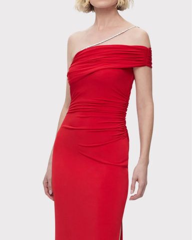 【新品美品】Herve Leger エルベレジェ レッド バンデージドレス Herve Leger Red Long Sleeve Plunge Bandage Dress – Studded