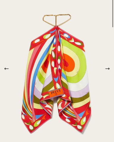 Emilio Pucci Style Silk Halter Top | Pickle