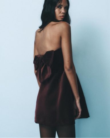 Velvet Bow Strapless Dress | Pickle