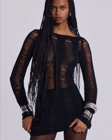 【Jaded London】Denim Black Midi Dress Jaded London Denim Dress With Belt in Denim Dark | REVOLVE