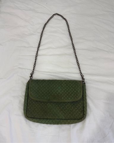 Coach Green Suede Baguette Bag Y2k | Pickle