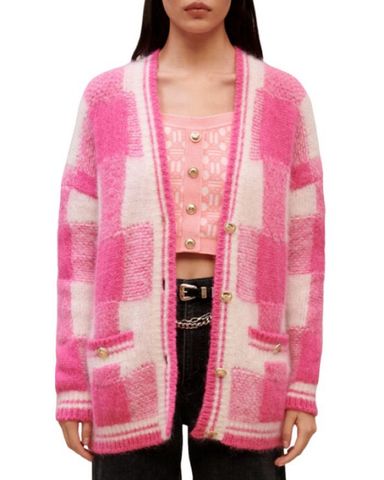 Pienpino Viral Pink Mohair Cardigan | Pickle