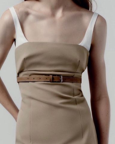 【新品未使用タグ付き】Sweet Moments Belted Dress M Zara Belted Mini Dress | Pickle