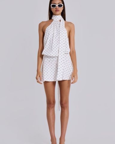 Enya Backless Mini Dress in Steel | Pickle