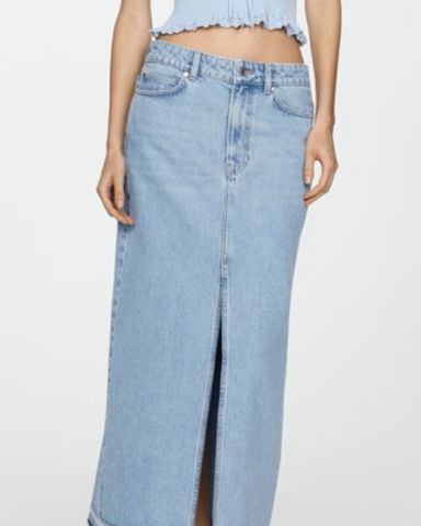 Alice + Olivia Two Tone Denim Maxi Skirt | Pickle