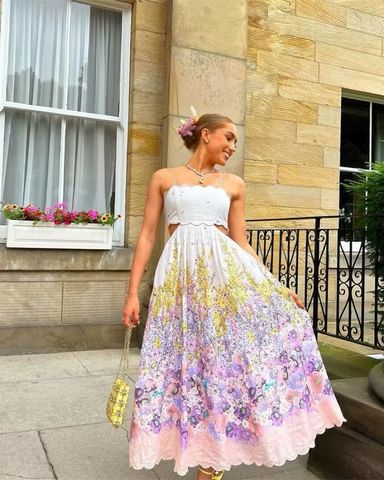 kettyさま Time After Time Scalloped Dress Zimmermann Devi Scallop Midi Dress in Cream Floral