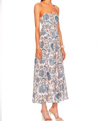 パーティードレス ZIMMERMANN august linen bandeau dress 1982DRS242 zimmermann-Multicolor-August-