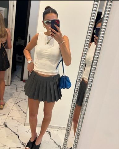 【NODRESS】low chic sk Nodress Grey Low Waist Mini Skirt | Pickle