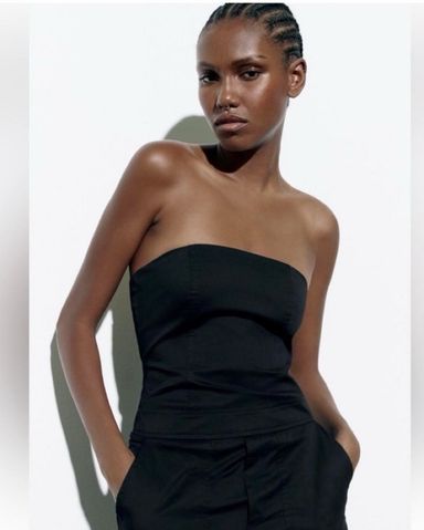 Zara Strapless Cargo Jumpsuit | Pickle