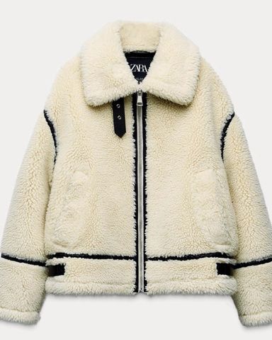 ZARA NEW WOMAN ZW COLLECTION FAUX FUR JACKET ECRU S,M,L 4360