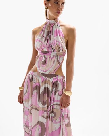Emilio Pucci Silk Twill Halter Neck Dres | Pickle