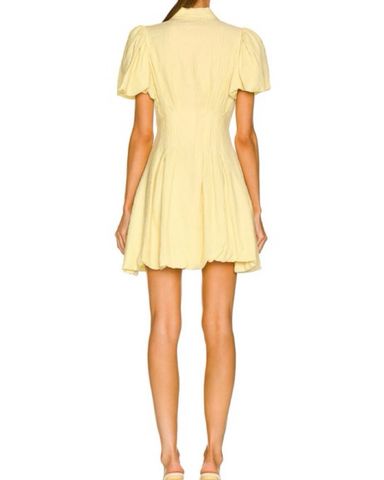ワンピース AJISAI mini frill puff OP yellow 在庫調整】AJISAI mini frill puff OP【オフホワイトのみ/2