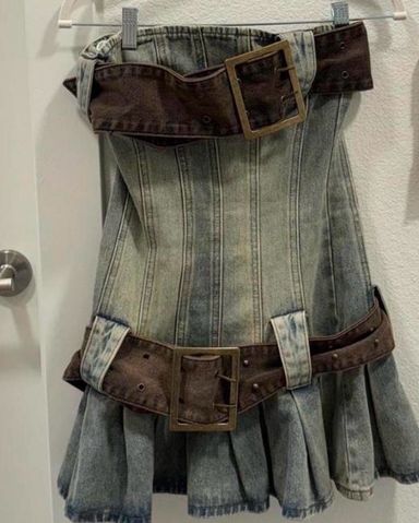 Chelsea Denim Kilt Mini Dress | Pickle
