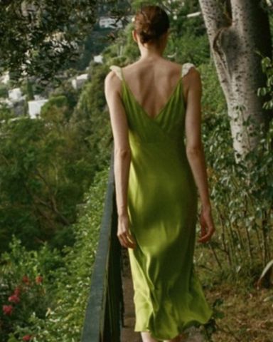 Chartreuse Nina Silk Dress | Pickle